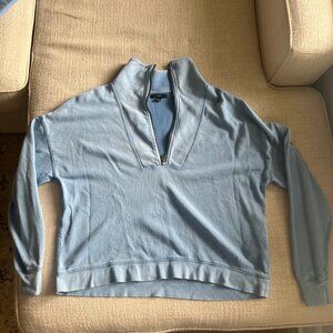 J Crew Lounge Set Quarter Zip and Sweatpants Blue Small